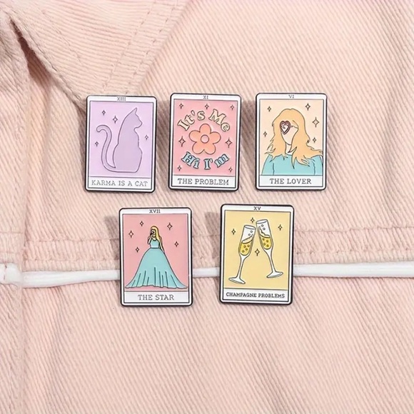 SET OF 5 TAYLOR SWIFT TAROT CARD PINS - TAYLOR PIN - Picture 2 of 15